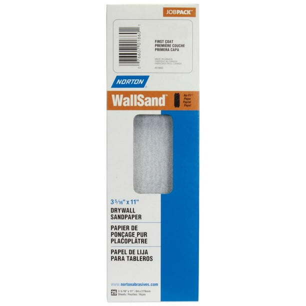Norton 03252 DieCut Drywall Sanding Paper, 111/4 in x 43/16 in, 100