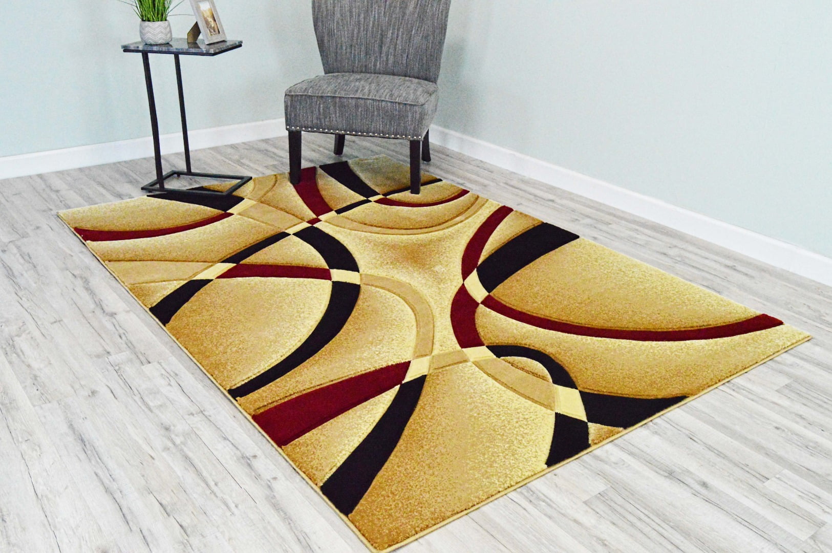 PREMIUM 3D Effect Hand Carved Thick Modern Contemporary Abstract Area