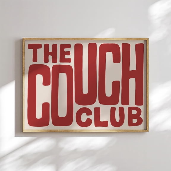 Couch Club Poster, The Couch Club Print, Ticket Poster, Trendy Living Room Decor, Cute Quote Art, Apartment Wall Art UNFRAMED PAPER POSTER, Home Decor, Vintage Gift, Living Room Dercor