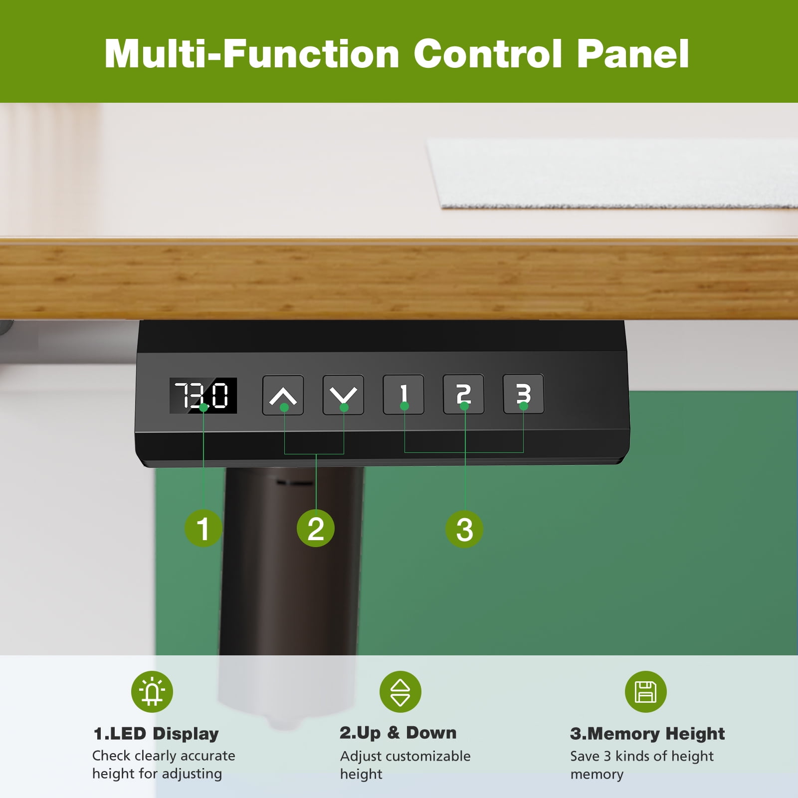 edx Electric Standing Desk, Height Adjustable Desk, 40 x 24 Inches Ergonomic Stand up Desk