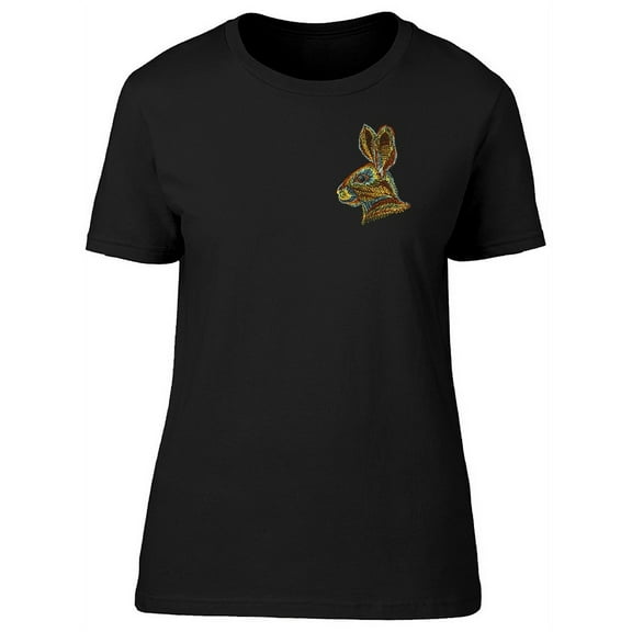 Cute Colorful Rabbit Doodle T-Shirt Women -Image by Shutterstock, Female Large