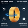 thumbnail image 2 of King Will Men's Silicone Wedding Bands, 8mm Comfort Fit with Unique Inner Groove Design, Rubber Engagement Rings for Daily Wear and Activities, Gold, Size 8, 2 of 6