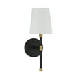 thumbnail image 2 of Brody 1-Light Wall Sconce in Matte Black with Warm Brass Accents, 2 of 5