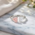 thumbnail image 3 of Rosec Jewels Lab Grown Pink White Diamond Toi Et Moi Heart Promise Ring - 1 Ct - IGI Certified Fancy Pink Gemstone Ring (VS1 Grade), 925 Sterling Silver, US 4.00, 3 of 8