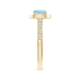 thumbnail image 3 of ANGARA Natural Classic Cushion Aquamarine Ring with Diamond Halo in 14K Yellow Gold for Women (Size-6mm) | March Birthstone, Birthday, Anniversary, Jewelry Gift for Women | Natural Aquamarine Ring, 3 of 8