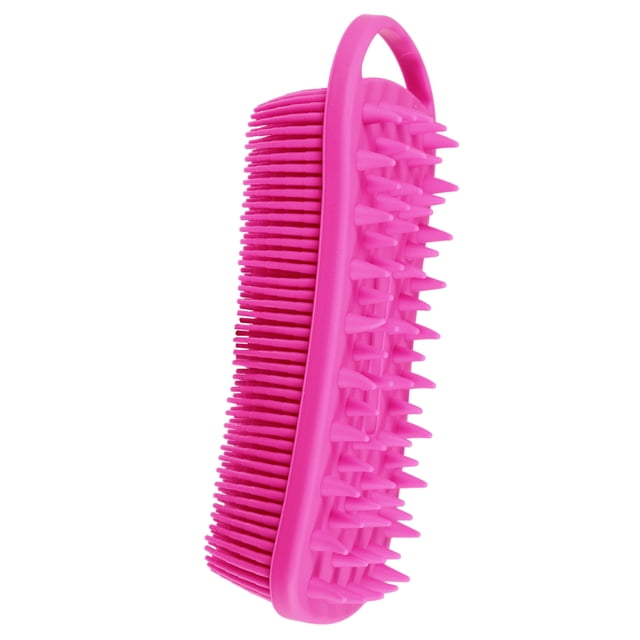 Exfoliante Corporal de Silicona 2 en 1 Unique Bargains Cepillo Corporal Masajeador de Cuero Cabelludo Suave para Usar en la Ducha Rosa Roja
