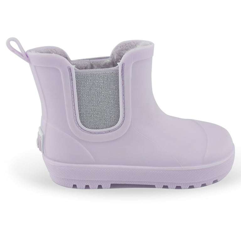 BEARPAW Toddler Chelsea Rain Boots with Faux-Fur Lining Purple