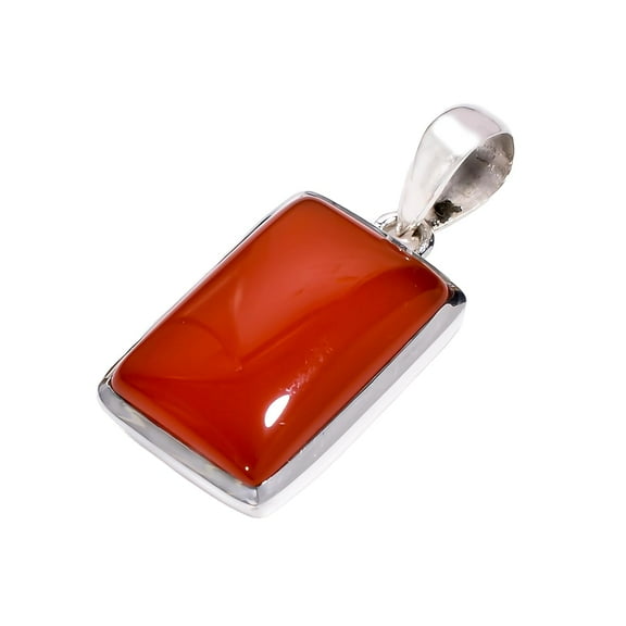 Natural Red Carnelian Stone 925 Sterling Silver Statement Pendant Gift Jewelry for Her