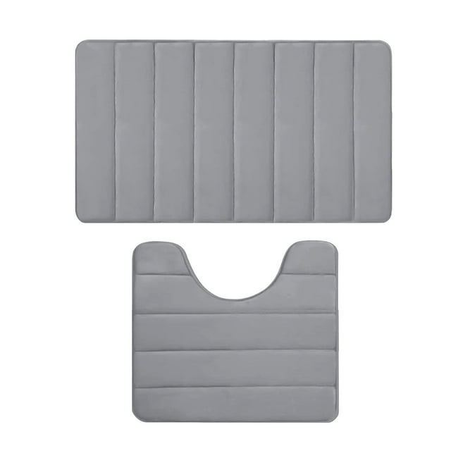 Juego de alfombrillas de baño de espuma viscoelástica TACILIP, prácticas para 2 piezas, suaves, cómodas, con absorción de agua, antideslizantes, gruesas, lavables a máquina, fáciles de secar.