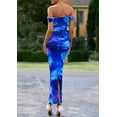 thumbnail image 6 of PRETTYGARDEN Women's Floral Maxi Dress 2025 Summer Off Shoulder Mesh Elegant Cocktail Party Ruched Bodycon Dresses, 6 of 8