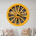 thumbnail image 2 of Designart 'Yellow wooden Wagon Wheel Country ' Farmhouse Wall Clock, 2 of 4