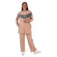 thumbnail image 2 of Beige - V neck Collar - Plus Size Tracksuit Sets - Alia, 2 of 6
