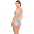 thumbnail image 3 of Polo Ralph Lauren BLUE Coastal Stripe Splice One-Piece Swimsuit, US Medium, 3 of 4
