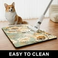 thumbnail image 6 of Dog Food Mat, 12" x 19" Flower Absorbent Dog Cat Bowl Mat for Food and Water, Cute Anti-Slip Rubber Pet Feeding Rug Protect Floors, Placemat for Feeding & Watering Supplies, Retro Floral, 6 of 6