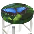 thumbnail image 3 of Susaid Blue Morpho butterfly Print Elastic Bar Stool Cover Personalized Washable Stool Cover for Barbershop Home Bar Kitchen-12 inch, 3 of 7