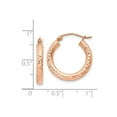 thumbnail image 4 of FB Jewels 14k Rose Gold 3mm Diamond-cut Hoop, 4 of 4