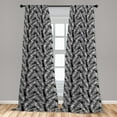 thumbnail image 4 of Ambesonne Leaves Curtains, Black Aloha Leaf Botanical, Pair of 28"x63", Black and White, 4 of 5
