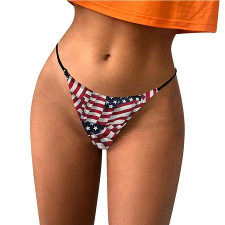 

Plus Size Lingerie For Women G String Printed Panties Back Underpants Comfort Soft Low Rise Romper Sleepwear Red XXL