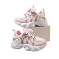 thumbnail image 4 of Kids Shoes, Girls Tennis Shoes, Kids Sneakers, Kids Chunky Sneakers for Boys & Girls - Lightweight Breathable Mesh Shoes With Hook & Loop and Lace Up, for Toddler & Little Kid, Pink US-11C/EU-27, 4 of 4