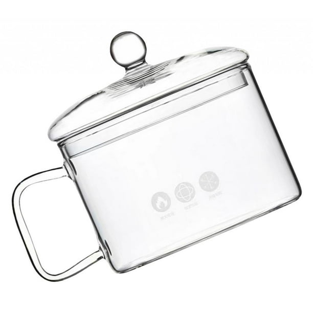 Tazón de ramen de vidrio Tazones de vidrio transparente resistentes al calor Tazón de sopa de vidrio para microondas para 1.5L Estilo C