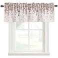 thumbnail image 4 of Kitchen Valances for Window, Spring Red Gray Flower Light Filtering Rod Pocket Valance Curtain, Pastoral Cherry Floral Linen Texture Short Curtains Window Topper for Bedroom Living Room 42x12in, 4 of 9
