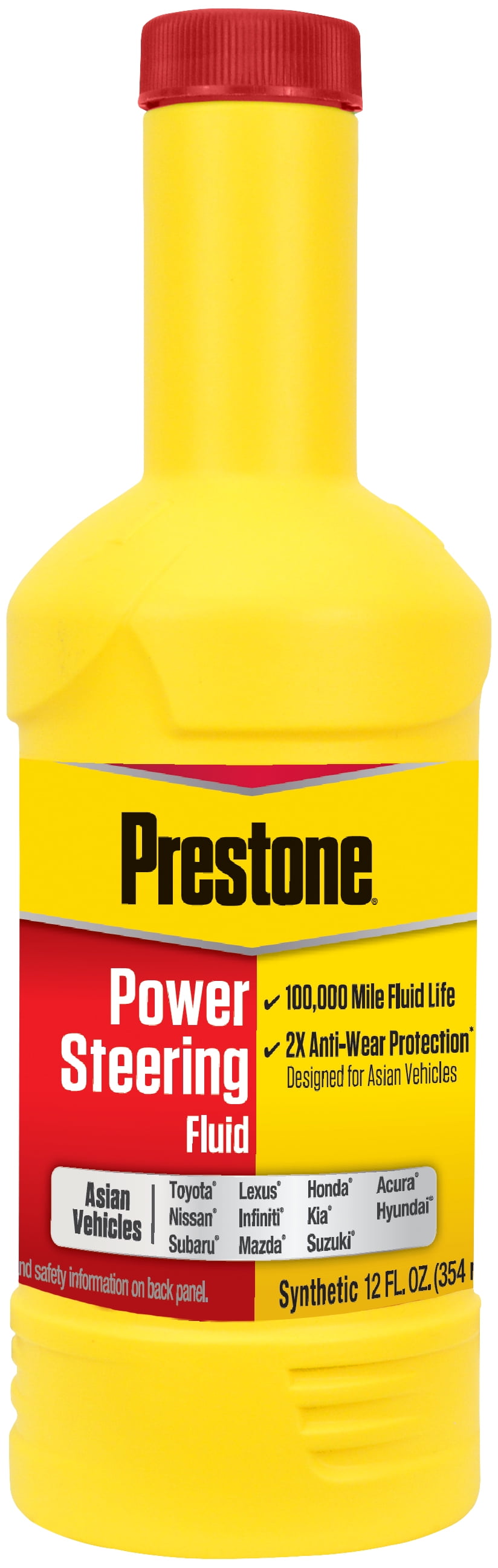 Prestone Full Synthetic Power Steering Fluid for Asian Vehicles 12 oz