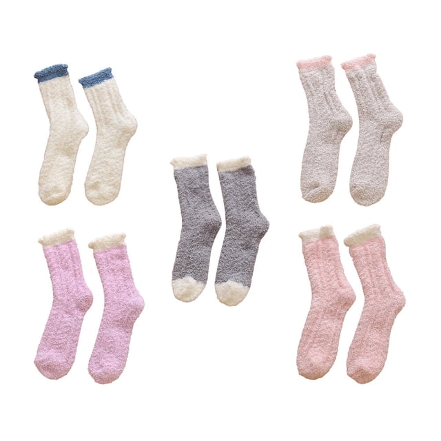 unbranded 1Jgo Calcetines Coral Fleece Mujer Media Pantorrilla Cómodos Cálidos Para Uso Diario