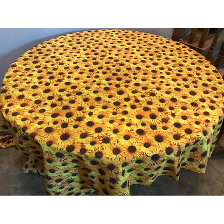 

Cotton Tablecloth Floral Print Sunflowers Allover
