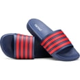thumbnail image 1 of GETAC Sandalias HOMBRE MUJER CHANCLAS, Pantuflas Suela gruesa Antiderrapante, Textura suave Empeine amplio EVA,Azul marino con rojo, 1 of 13