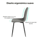 thumbnail image 5 of Juego de 4 Sillas de Comedor HOMEMAKE FURNITURE Gris Asiento de Felpa Tubo de Metal Escandinavo Minimalista, 5 of 6
