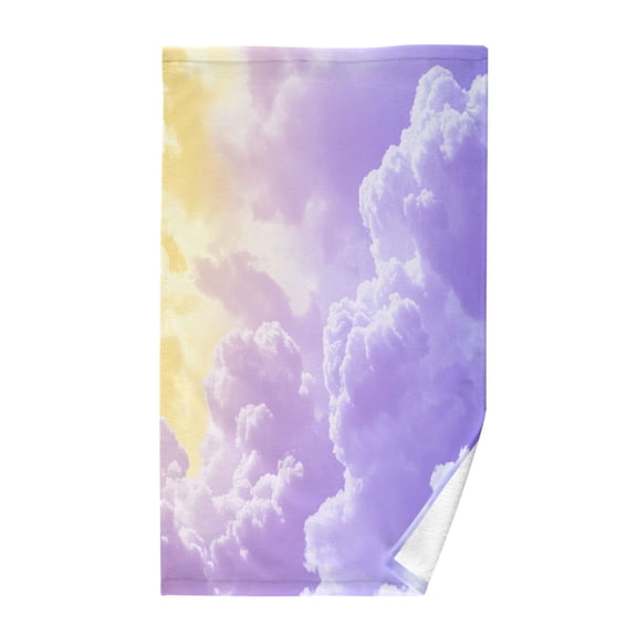 Pure Cotton Face Towel 16x28 Inches Hand Towel Bath Towel Hand Bath Towels Soft Good Water Absorption for Washing Face Wiping Face Purple Cloud