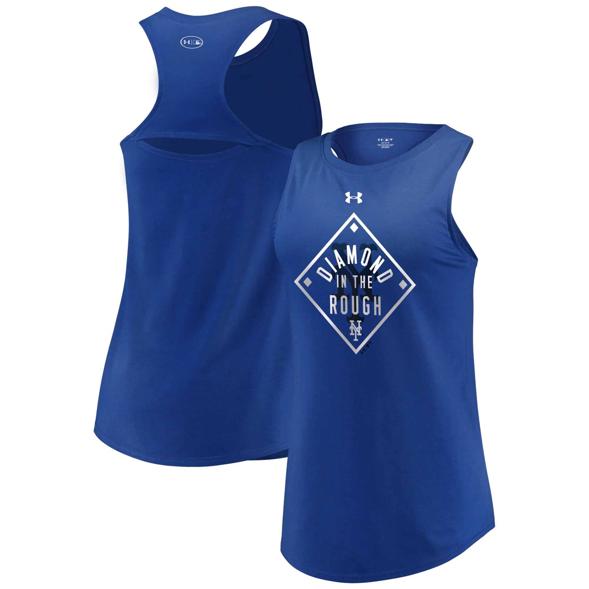 New York Mets Under Armour Women's Passion Diamond Tri-Blend Performance Tank Top Royal by MAJESTIC LSG