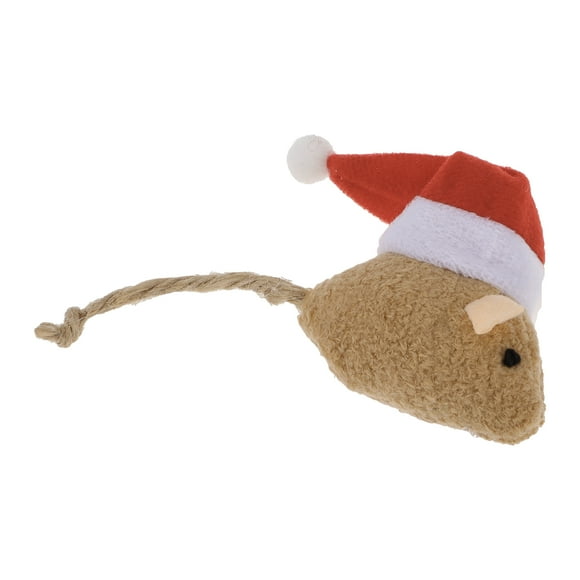 Unique Bargains 1 Pc Portable Mouse Shape Cat Toys for Outdoor Deep Brown Plush