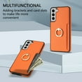 thumbnail image 4 of Allytech Galaxy S21 FE 5G Case Cover Wallet, PU Leather with Ring Holder Stand Protective Shockproof Slim Fit Shell Phone Case Cover for Samsung Galaxy S21 FE 5G - Orange, 4 of 8