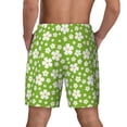 thumbnail image 4 of Uemuo Green White Flowers Pattern Mens Swim Trunks Quick Dry Board Shorts with Mesh Lining, Stretch Beach Shorts Quick Dry No-Chafing Board Shorts-3X-Large, 4 of 9