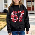thumbnail image 2 of Fiaer Kids Valentine’s Day 67 Meme Filled with Hearts Funny Six Seven Sweatshirt for Girls Boys,Size 1-12 Years Black 110, 2 of 4