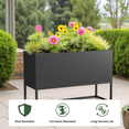 thumbnail image 4 of Tall and Long Metal Planter Box 47” x 18” x 36”, Heavy Duty Steel Planter with Drainage Holes, Black Steel Planter Heavy Duty for Porch, Garden, Patio, Yard (Black), 4 of 8