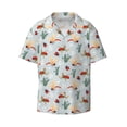 thumbnail image 3 of Cauagu Ragonfly And Ladybug Men's Short Sleeve Button Down Hawaiian Shirt for Men Bowling Shirts Casual Summer Beach Shirt,XX-Large, 3 of 6