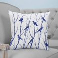 thumbnail image 4 of 24x24 Pillow Covers Set of 2, Navy Blue Branches Birds Throw Pillow Covers Decorative Couch Cushion Case, Abstract Forest Silhouettes Microfiber Square Pillowcases for Bedroom Car Living Room, 4 of 7
