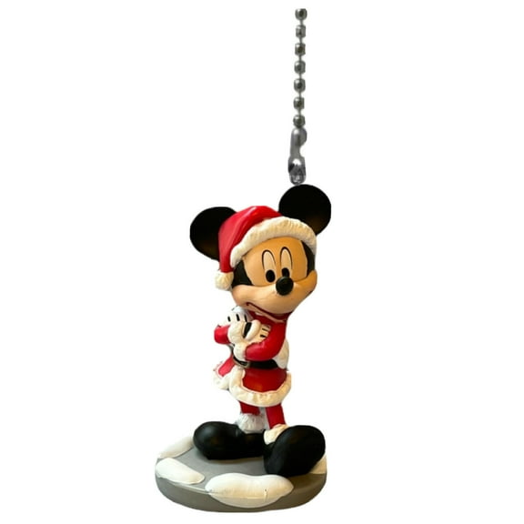 Mickey Santa Candy Cane PVC Fan Lamp Light Pull Holiday Attire Figure Figurine