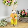 thumbnail image 2 of Northlight Standing Boy Rabbit with Carrot Easter Figure - 16" - Orange and Green, 2 of 6