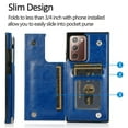thumbnail image 5 of Wallet Case for Samsung Galaxy Note 20 with Card Holder, Back Folio Flip Premium PU Leather Kickstand Card Slots Case, Double Strong Magnetic Clasp Durable Shockproof Phone Case,Darkblue, 5 of 9