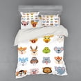 thumbnail image 2 of Ambesonne Colorful Bedding Set 3 Pcs, Comic Koala Fox Faces, Twin, Multi, 2 of 3