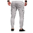 thumbnail image 2 of FOCUSNORM Men Casual Jogger Pants Solid Color Drawstring Workout Cargo Trousers Sweatpants with Pockets Travel Streetwear, 2 of 6