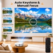 TOPVISION Supported 4K Movie Projector with WiFi Bluetooth, Native 1080P FHD Outdoor Projector for Home Theater, Electric Focus & Auto Keystone, Mini Projector Compatible with Phone/Laptop/PS5