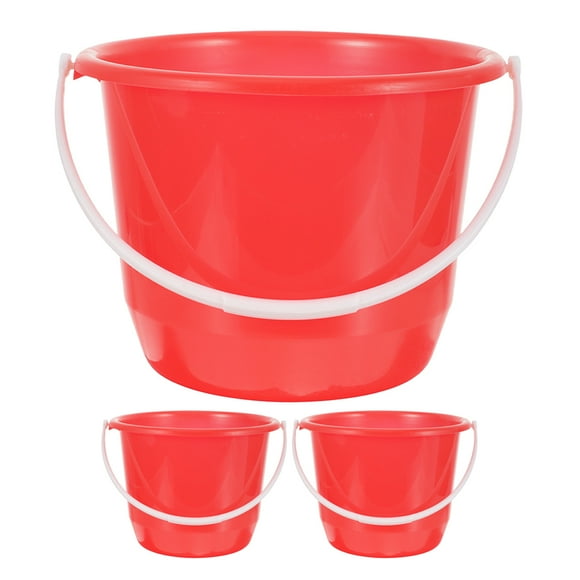 3pcs Multi-Functional Water Bucket Plastic Bucket Small Bucket with Handle Cleaning Small Bucket Water Bucket for Bath Plastic Pail Bucket for Garden Car Wash Bucket