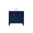thumbnail image 3 of Elegant Decor Bennett 36" Aluminum MDF Single Bathroom Vanity in Blue, 3 of 8