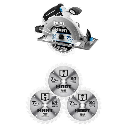 HR 20-Volt 7-1/4" Brushless Circular Saw with 3 Pack 7-1/4" 24T Blade Bundle