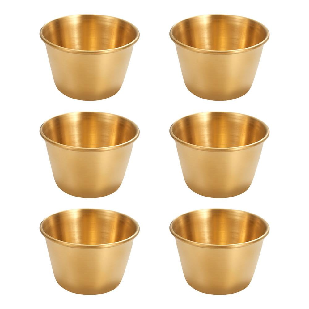 Tohuu Stainless Steel Sauce Cups 6 Pcs Mini Individual Saucers Dishes 6