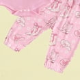 thumbnail image 7 of vigerkar New To The Crew Baby Girl Outfit Newborn Coming Home Outfits Ribbed Romper Bodysuit Floral Pants Set (Pink, 3-6 Months), 7 of 7